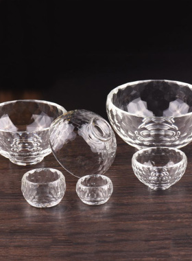 水晶碗供佛酥油碗美容院面膜碗玻璃碗耐热透明玻璃小碗茶杯沙拉碗