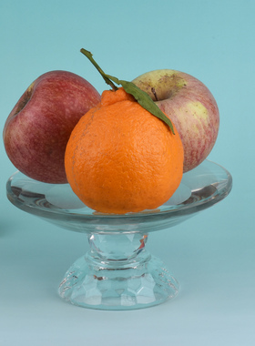 透明水晶玻璃果盘高脚杯水果盘供盘客厅茶几装饰家用供佛水果托盘