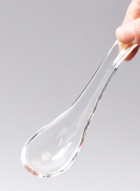 水晶勺子玻璃汤勺耐热调羹咖啡勺冰淇淋勺饭勺加厚家用勺无铅透明