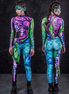 新款cosplay紧身衣万圣节服装连体裤Halloween Costume Jumpsuit