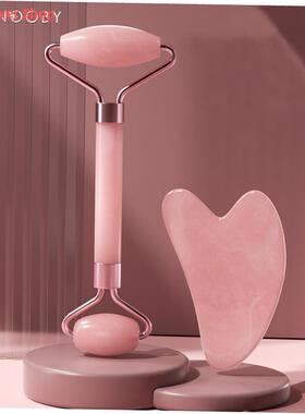 Pink Gua Sha Roller Massager Rose Resin Scraping Facial Skin