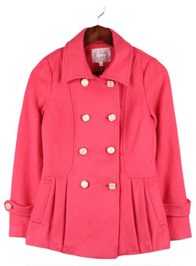 【徐12】【10.22每日特价】97HPFS985女秋冬款翻领双排扣大衣外套