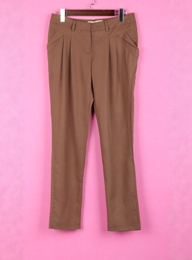 [徐]法系列76FWXZ551女春秋休闲裤低腰棕色修身哈伦长裤子