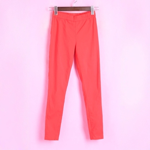 女式 148859库存春秋季 红色中腰合体松紧腰打底秋裤 徐08