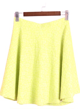 【徐08】R系列142097清仓女半身裙春秋季绿色敞摆蕾丝百搭短裙子