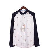 083男折扣春秋印花长袖 白衬衣 包邮 马克系列68MKH 徐 瑕疵