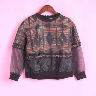 上衣 T系列146TT022女春秋花边套头落肩雪纺衫 徐08