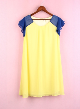 【徐08】100SYMM062上新库存剪标女夏季套头圆领拼接孕妇装连衣裙