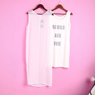 字母连衣裙两件套 米系列133MCT524清仓上新女夏套头无袖 徐08