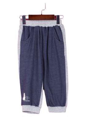 [徐]GCH81177儿童装春秋休闲裤松紧腰拼接宽松裤子90码特价