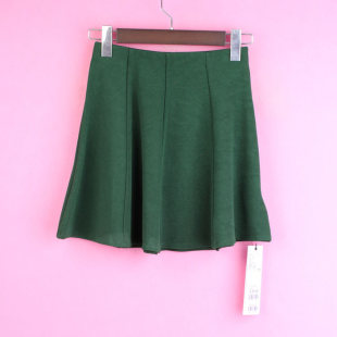 春秋季 艾系列123AG131上新女式 休闲半身裙墨绿色短裙子 徐08