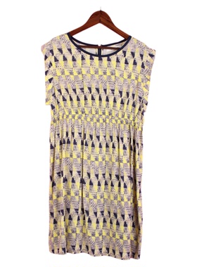 【徐08】104SYMM098库存剪标女夏圆领短袖格子孕妇装休闲连衣裙