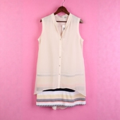 徐08 104SYMM022库存剪标上新女式 夏季 套头假两件无袖 休闲上衣