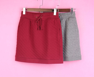 宜系列112YES006库存上新女秋冬休闲夹棉半身松紧腰短裙 徐08