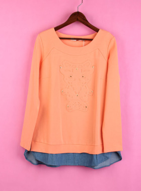 【徐08】104SYMM068女春秋套头圆领长袖孕妇装宽松休闲T恤上衣