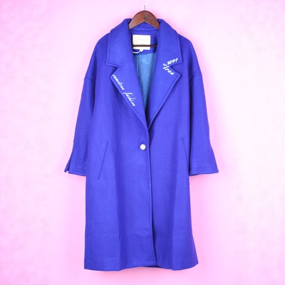 【徐08】113SS023女秋冬款上新开衫翻领长袖长毛呢大衣外套