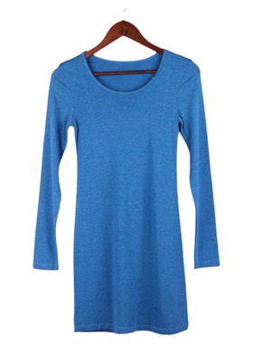 【徐10】96SWE009女春秋季套头长袖显瘦长款T恤针织上衣打底秋衣