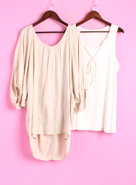 [练]SYMM337431库存剪标上新女式夏季时尚套头圆领雪纺衫