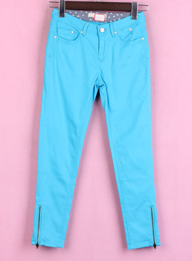 【徐08】坚系列80JCWD221女春秋修身低腰显瘦小脚长天蓝色裤子