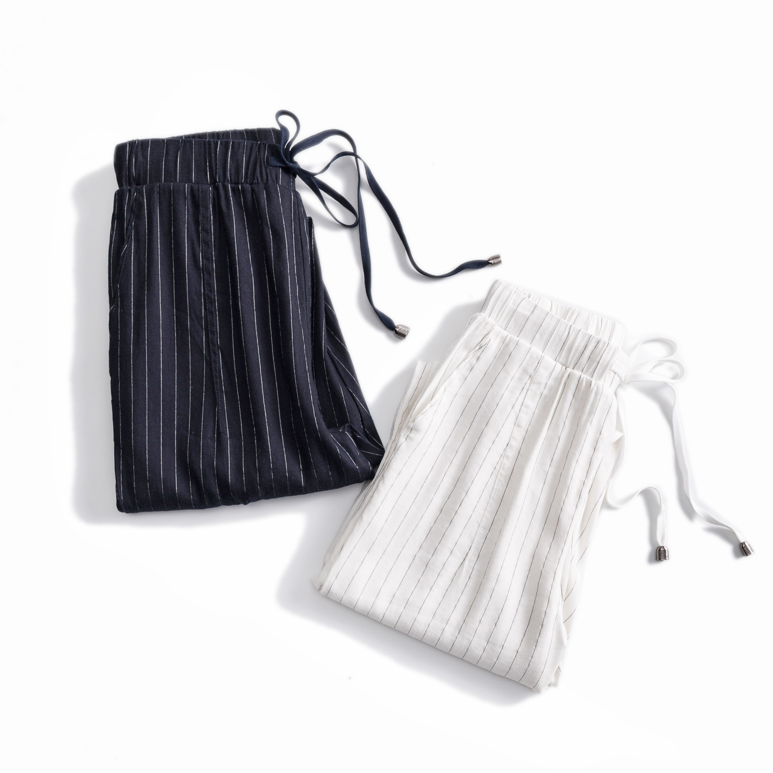 岛国的 OL通勤显瘦清爽亚麻条纹抽绳腰锥形休闲裤九分裤女0420|ruв категории Женская одежда, брюки, брюки - от Buy2taobao.com для оказания профессиональной услуги покупки агента Taobao