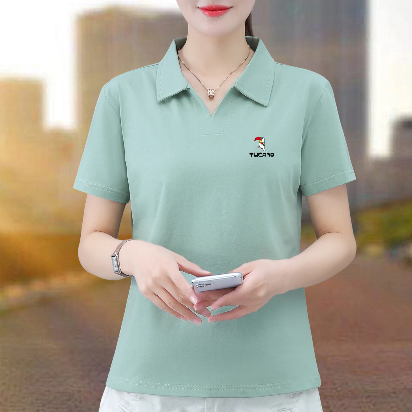 中年妈妈洋气减龄纯棉短袖t恤女夏装新款韩版休闲运动时尚上衣T