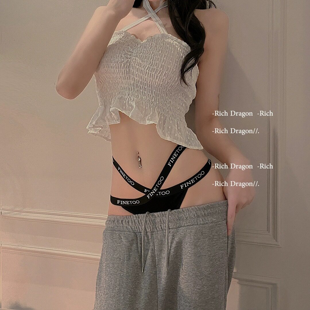 欧美运动内裤女纯棉抗菌夏季薄款提臀无痕交叉绑带性感女士