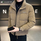 冬装 羽绒服男短款 潮牌立领印花痞帅轻薄加厚男士 2026新款 外套 冬季