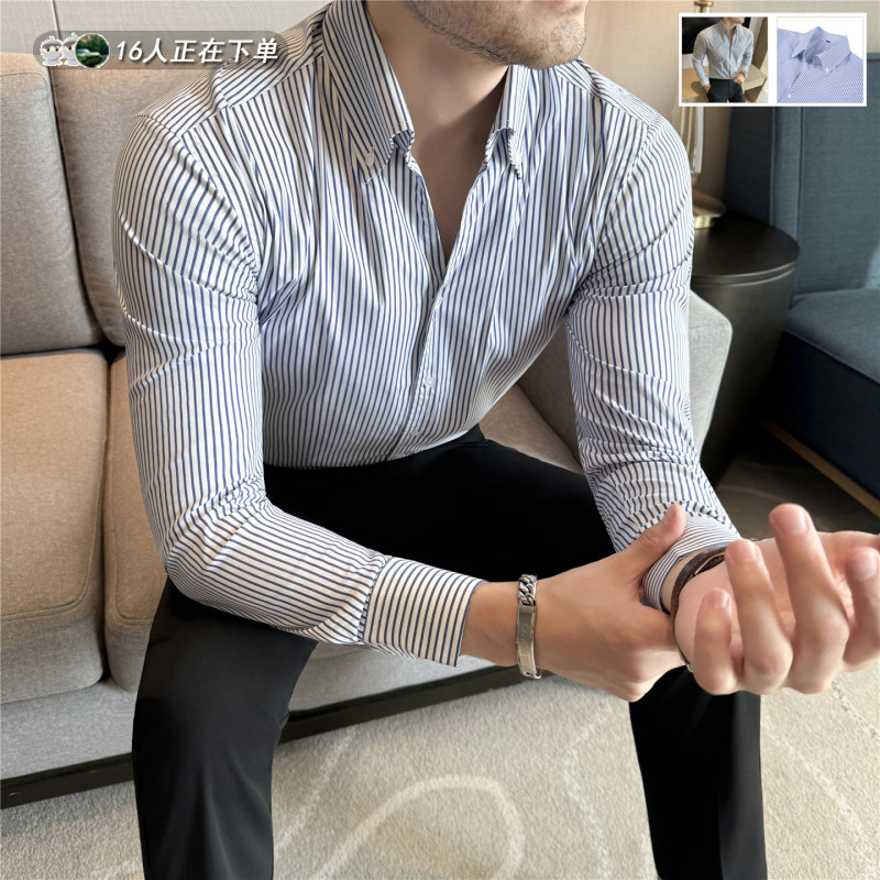 大领高级感痞帅领法式一片领衬衣