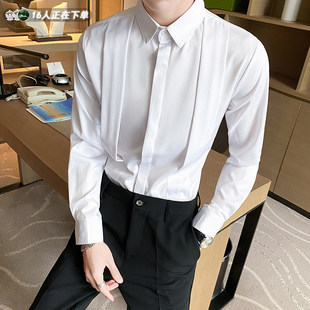 痞帅衬衫男长袖2026新款春季发型师潮牌男装演出服主持人礼服衬衣