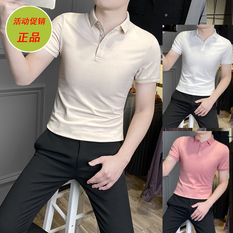 男士polo衫短袖男装2025新款夏装痞帅风男款修身夏季男式冰丝t恤