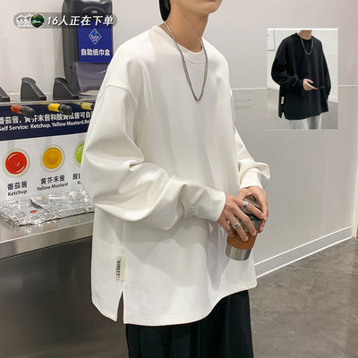 长袖t恤男秋冬青少年加绒卫衣