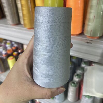 中银灰缝纫细线家用402涤纶老式缝纫机手工浅灰缝衣平车线大卷