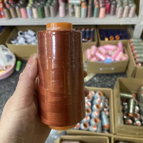 铁锈红缝纫细线家用402涤纶老式缝纫机手工橙棕色缝衣平车线大卷