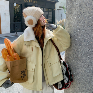 现货 加色 冬季新款 麂皮绒皮毛外套153 6644P200K288，女装短外套，艾青服饰