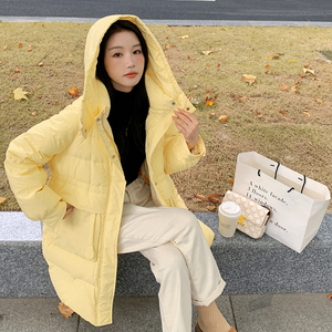 现货 90绒 羽绒服加厚中长款纯色长袖连帽 22608P300控468图片