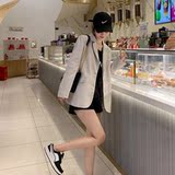 现货主推蕾丝花边PU皮西装机车皮衣女秋百搭29022316P125控188，女装皮衣，艾青服饰