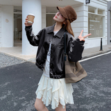 【】现货 2025秋新款宽松皮衣外套153 6620P145K198,女装皮衣,艾青服饰, 【】现货 2025秋新款宽松皮衣外套153 6620P145K198,女装皮衣,艾青服饰,