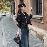 现货春秋pu夹克机车风皮衣外套1539832P130控188，女装皮衣，艾青服饰