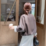 美式棕色短款机车服外套女春秋2025超火好看高级小众皮衣夹克上衣，女装皮衣，艾青服饰