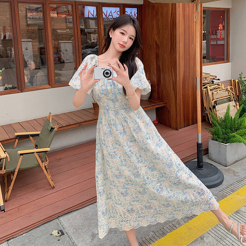 大现货蕾丝刺绣碎花连衣裙1652437P125K188，女装连衣裙，艾青服饰