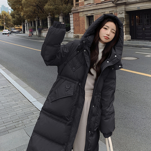韩版学院风减龄连帽羽绒服女2025冬季新款加厚显瘦保暖白鸭绒外套图片