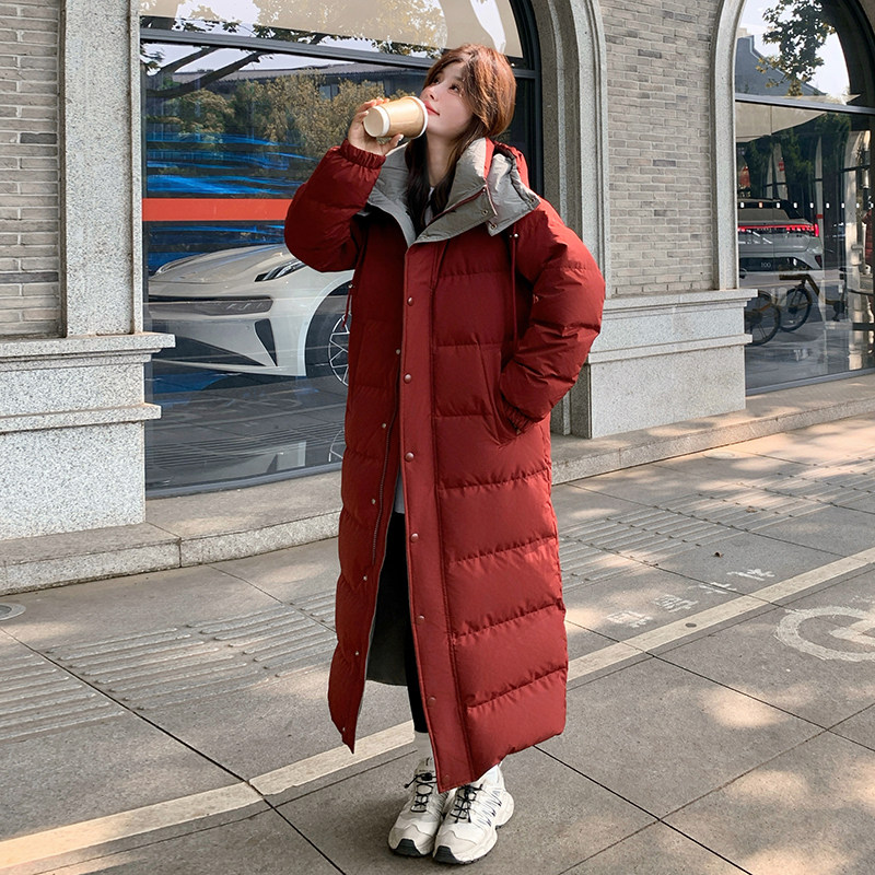 新款现货有买家秀长款90绒大被子羽绒服帽子可脱2486P365K548,女装羽绒服,艾青服饰