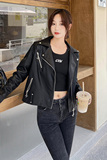 现货主推皮夹克水洗PU皮机车服女宽松外套潮29022311P125控188，女装皮衣，艾青服饰