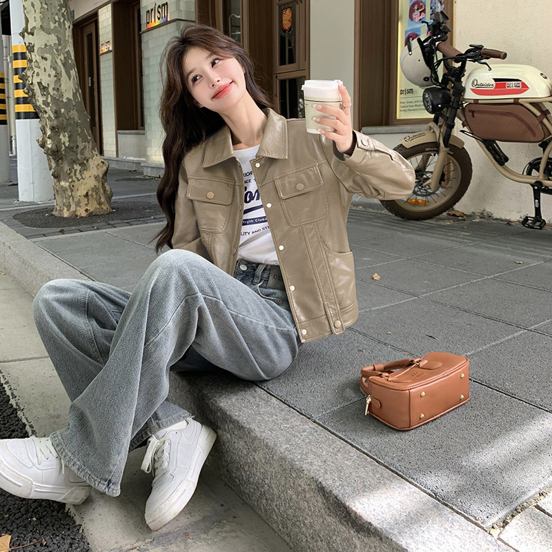 现货 秋冬pu夹克机车风皮衣外套 9832薄款130控188图片