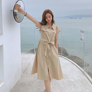 现货 连衣裙女夏新款赫本风气质显瘦中裙165 158P95控148图片