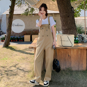 韩版时尚减龄工装背带裤女2025夏季新款日系宽松显瘦设计感连体裤图片