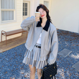辣妹风少女风街头风时尚套装小个子短外套开衫时尚小香风春秋长袖，女装套装/套裙，艾青服饰