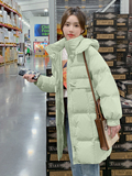现货继续50羽绒服中长款加厚连帽外套22816P260控398，女装羽绒服，艾青服饰