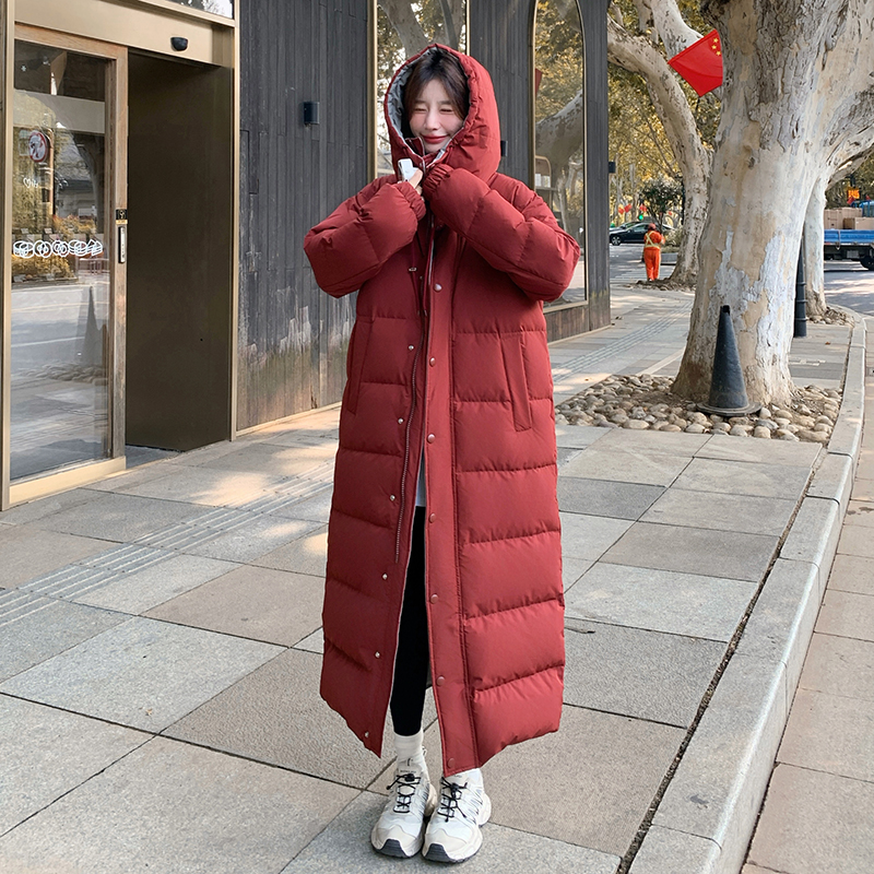 新款现货有买家秀长款90绒大被子羽绒服帽子可脱2486P365K548，女装羽绒服，艾青服饰