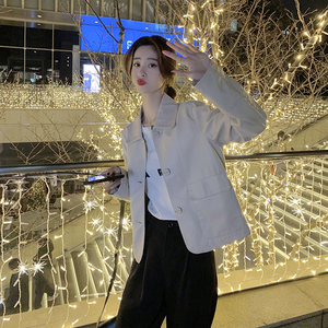 现货 显瘦机车皮衣女春秋百搭外套短款皮夹潮克290 8259P110控168图片